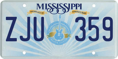 MS license plate ZJU359