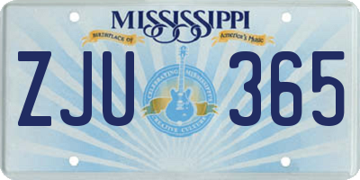MS license plate ZJU365