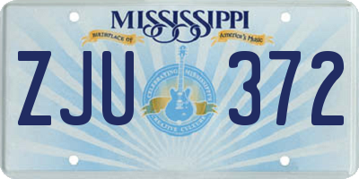 MS license plate ZJU372