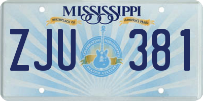 MS license plate ZJU381