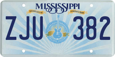 MS license plate ZJU382