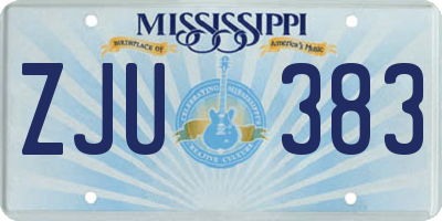 MS license plate ZJU383