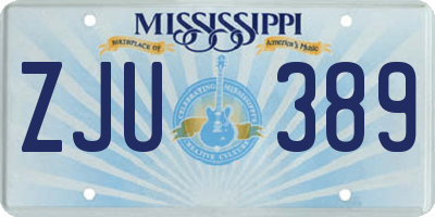 MS license plate ZJU389