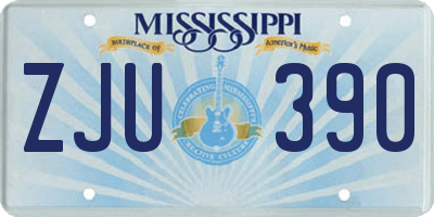 MS license plate ZJU390