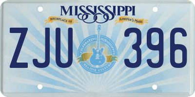 MS license plate ZJU396