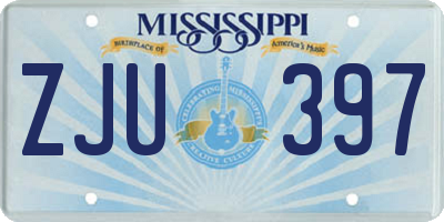 MS license plate ZJU397