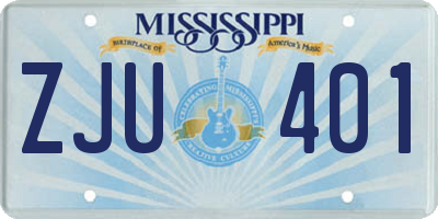 MS license plate ZJU401