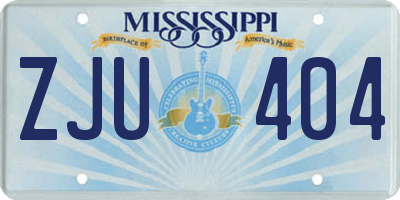 MS license plate ZJU404