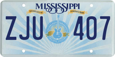 MS license plate ZJU407