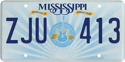 MS license plate ZJU413