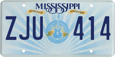 MS license plate ZJU414