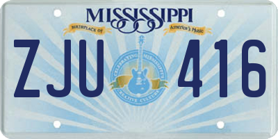 MS license plate ZJU416