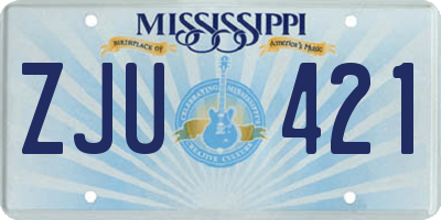 MS license plate ZJU421