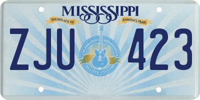 MS license plate ZJU423