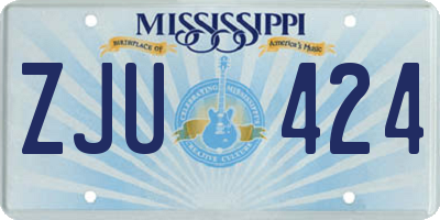 MS license plate ZJU424