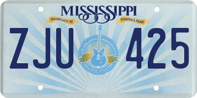 MS license plate ZJU425