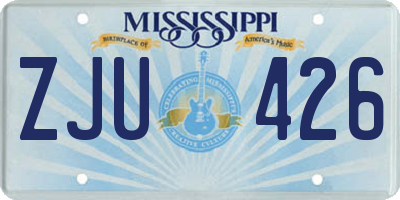 MS license plate ZJU426