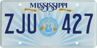 MS license plate ZJU427