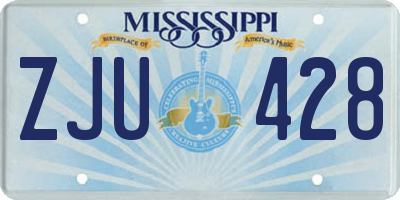 MS license plate ZJU428