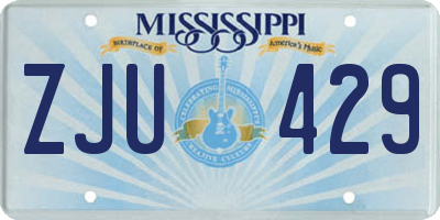 MS license plate ZJU429
