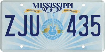 MS license plate ZJU435