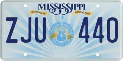 MS license plate ZJU440