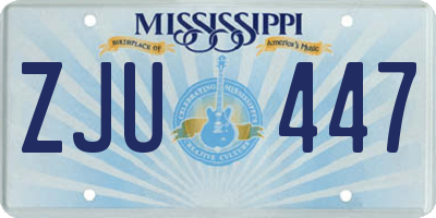 MS license plate ZJU447