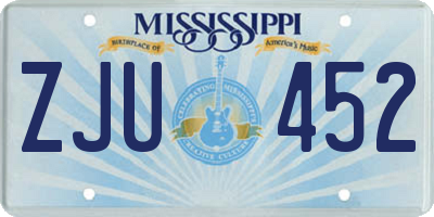 MS license plate ZJU452