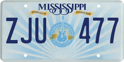 MS license plate ZJU477