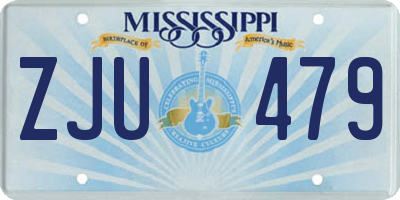 MS license plate ZJU479