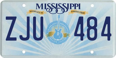 MS license plate ZJU484