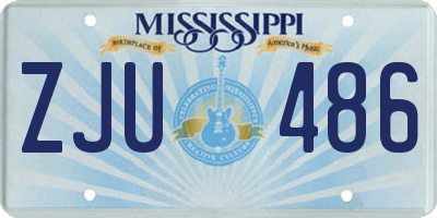 MS license plate ZJU486
