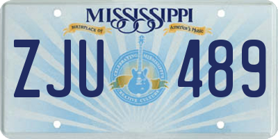 MS license plate ZJU489