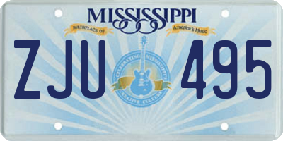 MS license plate ZJU495