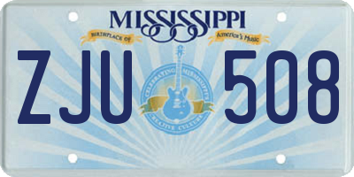 MS license plate ZJU508