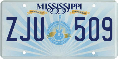 MS license plate ZJU509