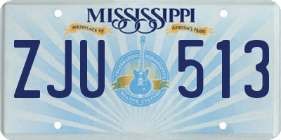 MS license plate ZJU513