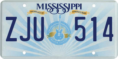 MS license plate ZJU514