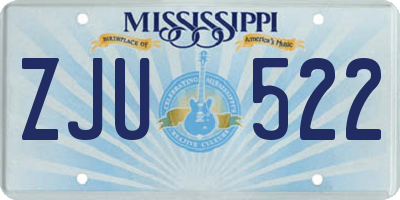 MS license plate ZJU522