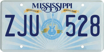 MS license plate ZJU528