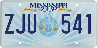 MS license plate ZJU541