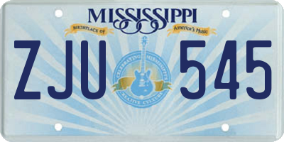 MS license plate ZJU545
