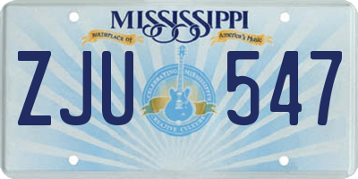 MS license plate ZJU547