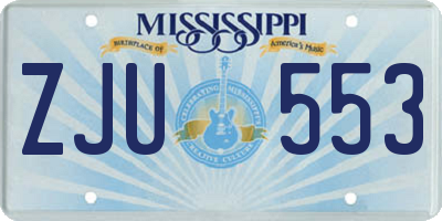 MS license plate ZJU553