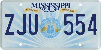 MS license plate ZJU554
