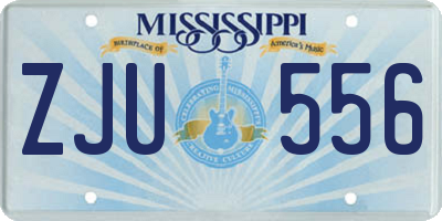 MS license plate ZJU556