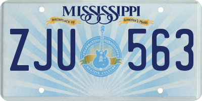 MS license plate ZJU563