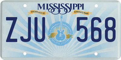 MS license plate ZJU568