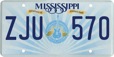 MS license plate ZJU570