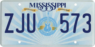 MS license plate ZJU573